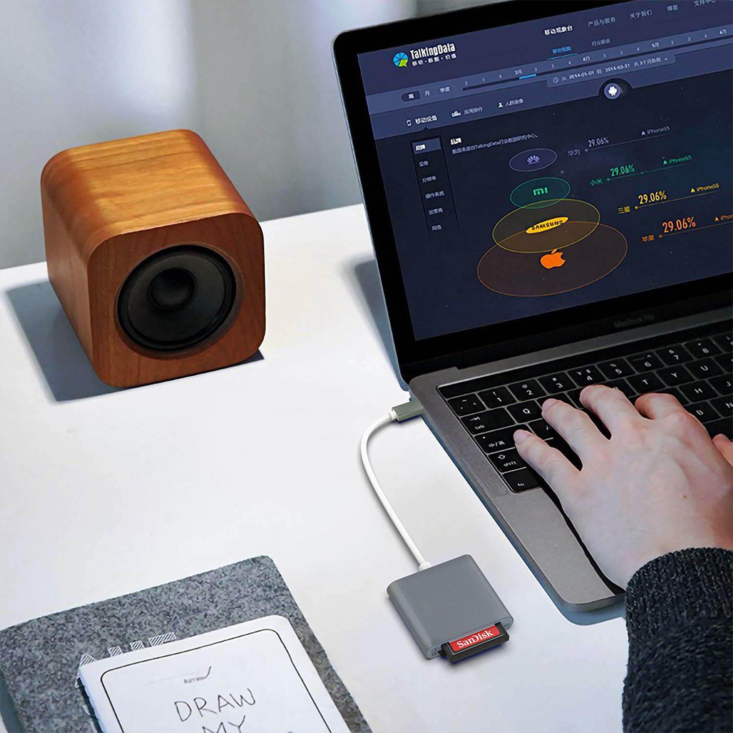 Wanmingtek USB C to CF Card Reader, SD Card Reader, Camera Memory Card Reader, Type C Micro SD Card Adapter for New iPad Pro 11"/12.9" 2018, MacBook Pro, ChromeBook, XPS and More, Silver