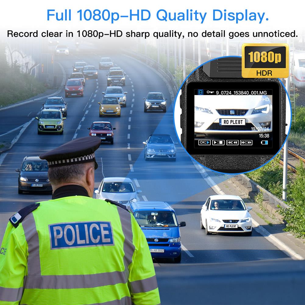 BOBLOV 1080P HD Body Worn Camera,Portable Multi-Functional 170&deg; IR Night Body Mounted Camer Vision DVR Video for Police Officers, Security Guards and More (Built in 64GB)
