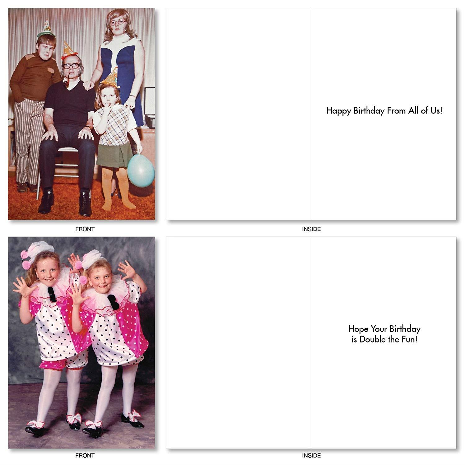 AC6334BDG-B1x10 'Another Year Older, Another Awkward Family Photo': Assorted Box of 10 Funny Birthday Cards, with Envelopes (10 Designs, 1 Card Per Design)