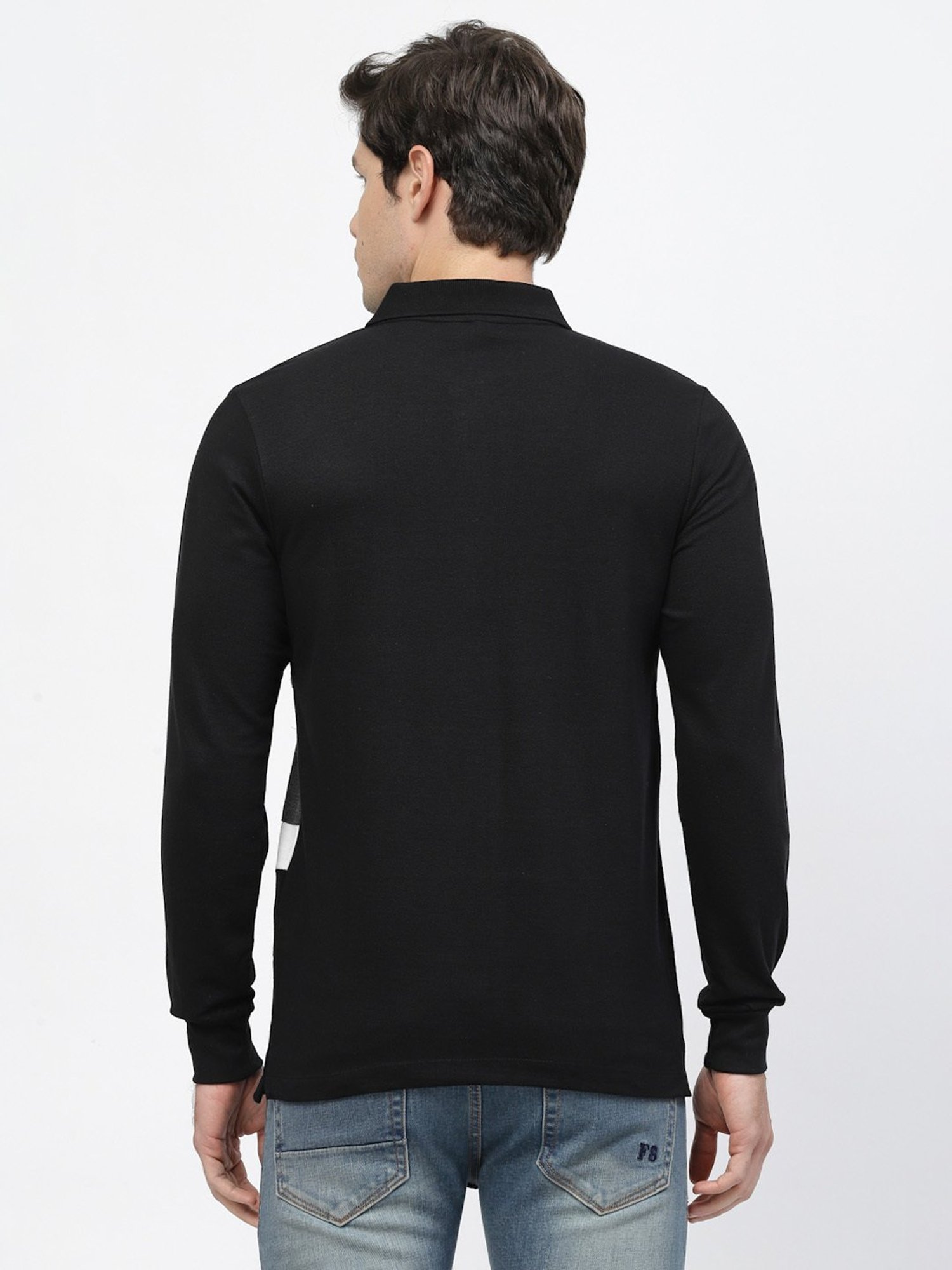 Kalt Black Regular Fit Polo T-Shirt