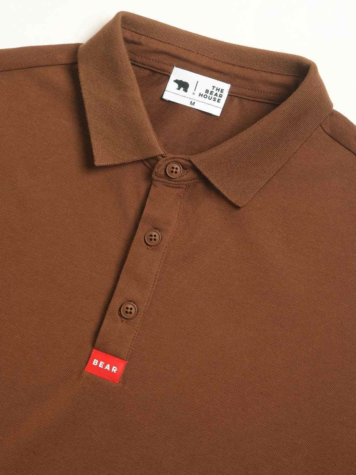 The Bear House Brown Slim Fit Polo T-Shirt
