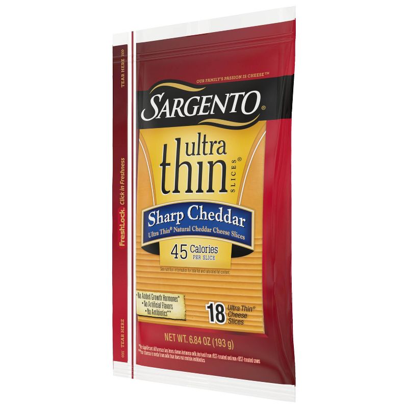 Sargento Ultra Thin Natural Sharp Cheddar Cheese Slices - 18ct