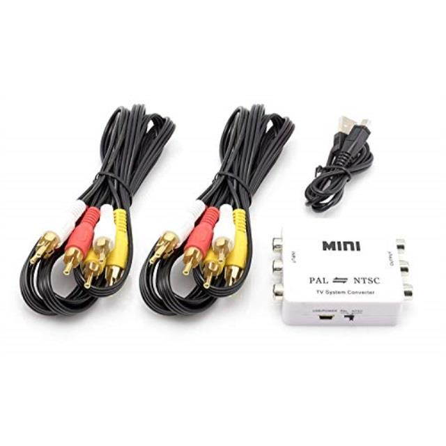the cimple co  ntsc to pal converter kit | tv converter from pal to ntsc | bidirectional tv system converter adapter with two rca cables  white  does not convert actual dvd or vhs, only output