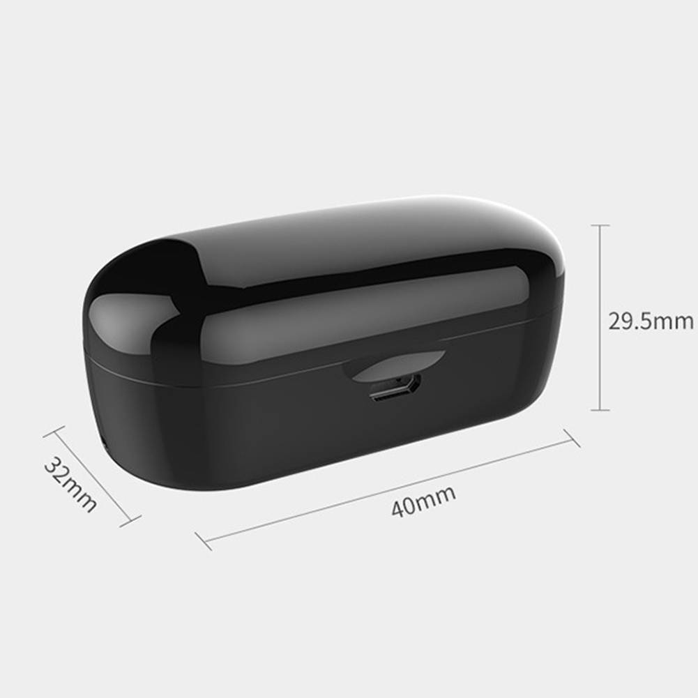 IPX5 TWS Bluetooth 5.0 Wireless Earbuds With 350Amh Charging Case Waterproof TWS Stereo Headphones in-Ear Built-in Mic Headset Premium Sound with Deep Bass for Sport - Black