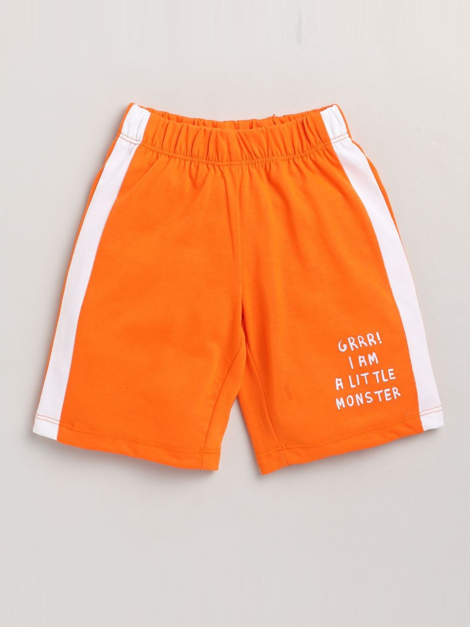 Lazy Shark Kids White Printed T-Shirt & Shorts