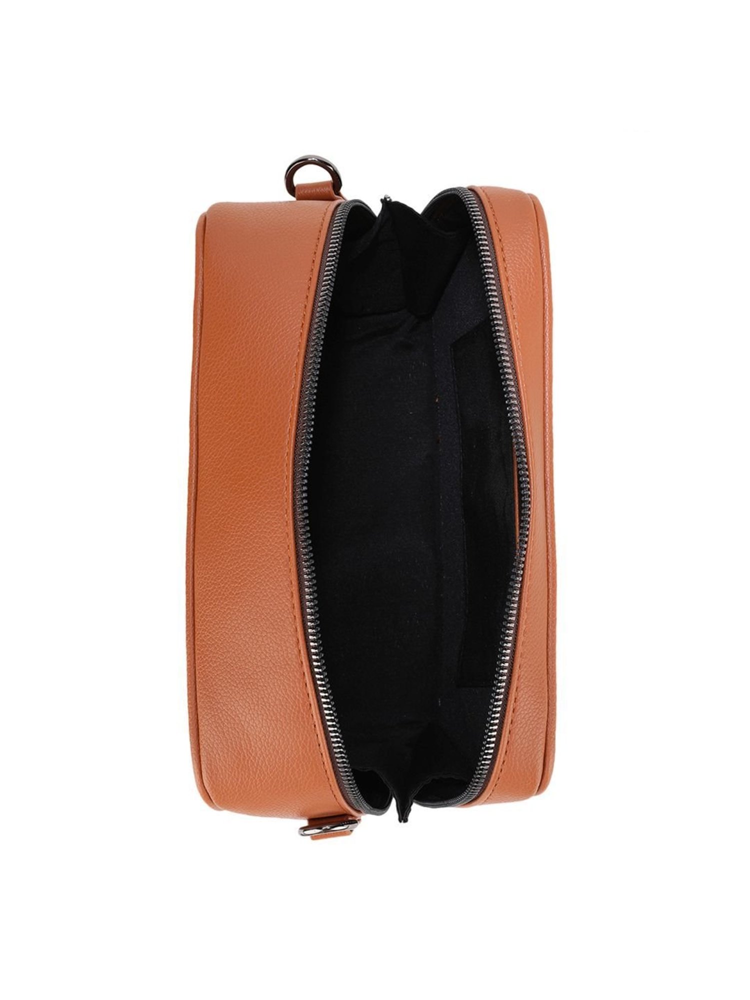 Tyra Sladison Brown Solid Faux Leather Sling Handbag