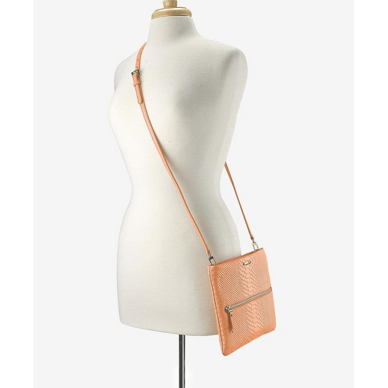 VR NYC Magnetic Strap Closure Mosaic Design Denim Laser Cut Crossbody Bag - Blue