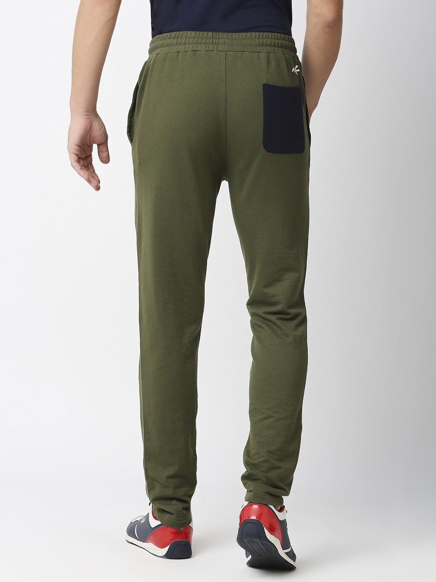 Fitz Olive Slim Fit Striped Trackpants