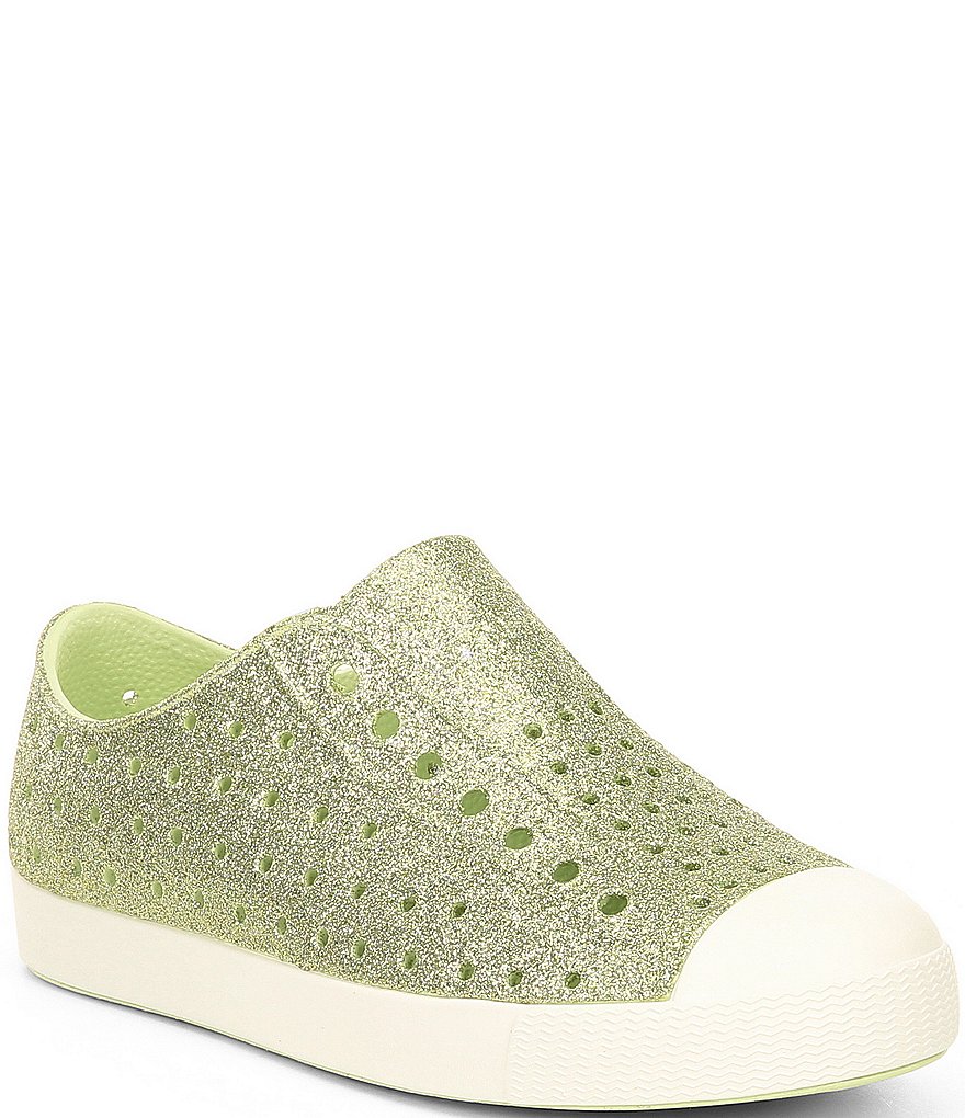Native Girls' Jefferson Bling Glitter Perforated Slip-On Sneakers (Toddler)