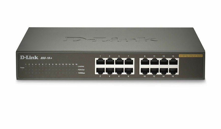 D-Link 16-Port Unmanaged Switch (10/100) - Black