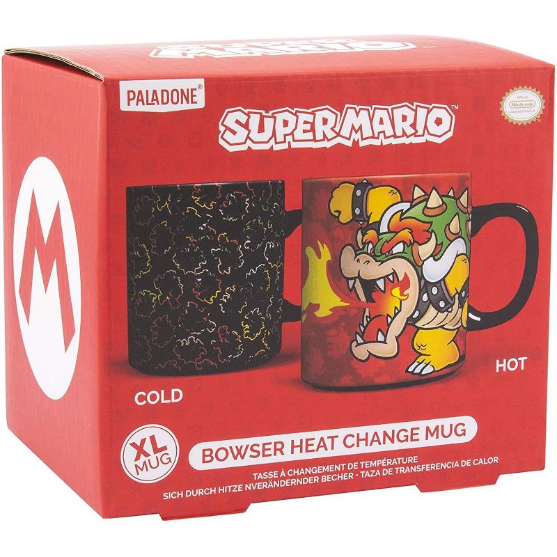 Paladone Products Ltd. Super Mario Bowser Oversized 18.5oz Heat Change Ceramic Mug
