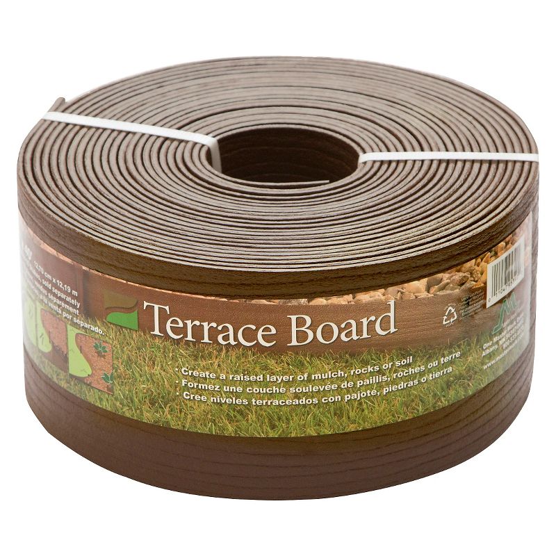 5" x 40' Terrace Board Lawn And Garden Edging With 10 stakes - Brown - Master Mark Plastics