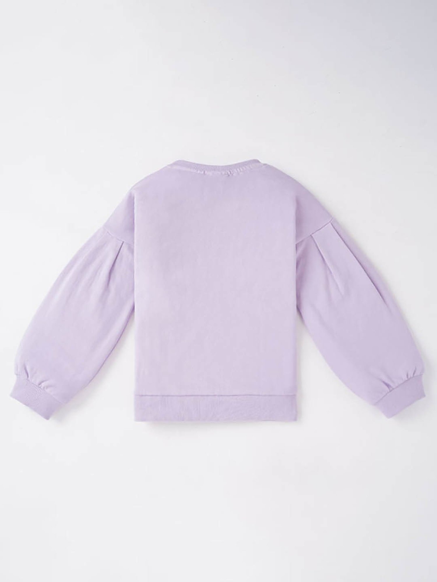 Ed-a-Mamma Kids Lavender Graphic Print Full Sleeves Sweatshirt