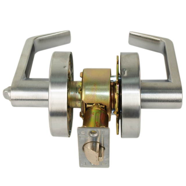 Em-D-Kay L40026 (Like Trans Atlantic DX-LSV53-R) Satin Chrome US26D Grade 2 Entry Commercial Cylindrical ADA Angled Lever Lockset With 2-3/4" Backset