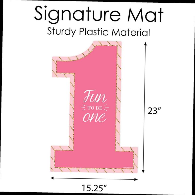 Big Dot of Happiness 1st Birthday Girl - Fun to be One - Guest Book Sign - First Birthday Party Guestbook Alternative - Signature Mat