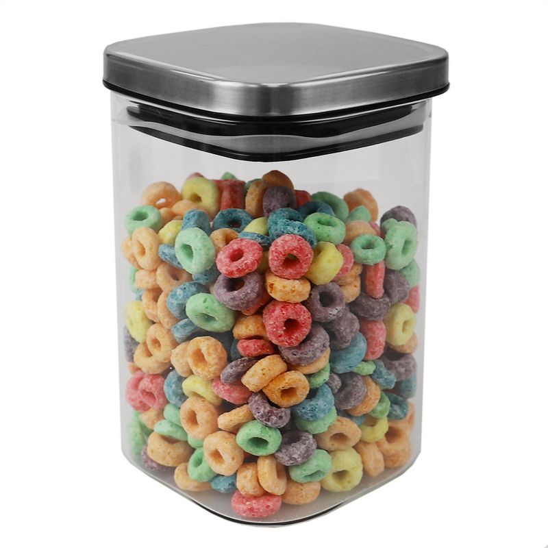 Michael Graves Design Medium 37 Ounce Square Borosilicate Glass Canister with Stainless Steel Top