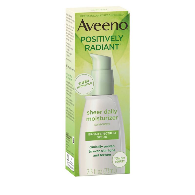 Aveeno Positively Radiant Sheer Daily Moisturizing Lotion - Dry Skin - SPF 30 - 2.5 fl oz