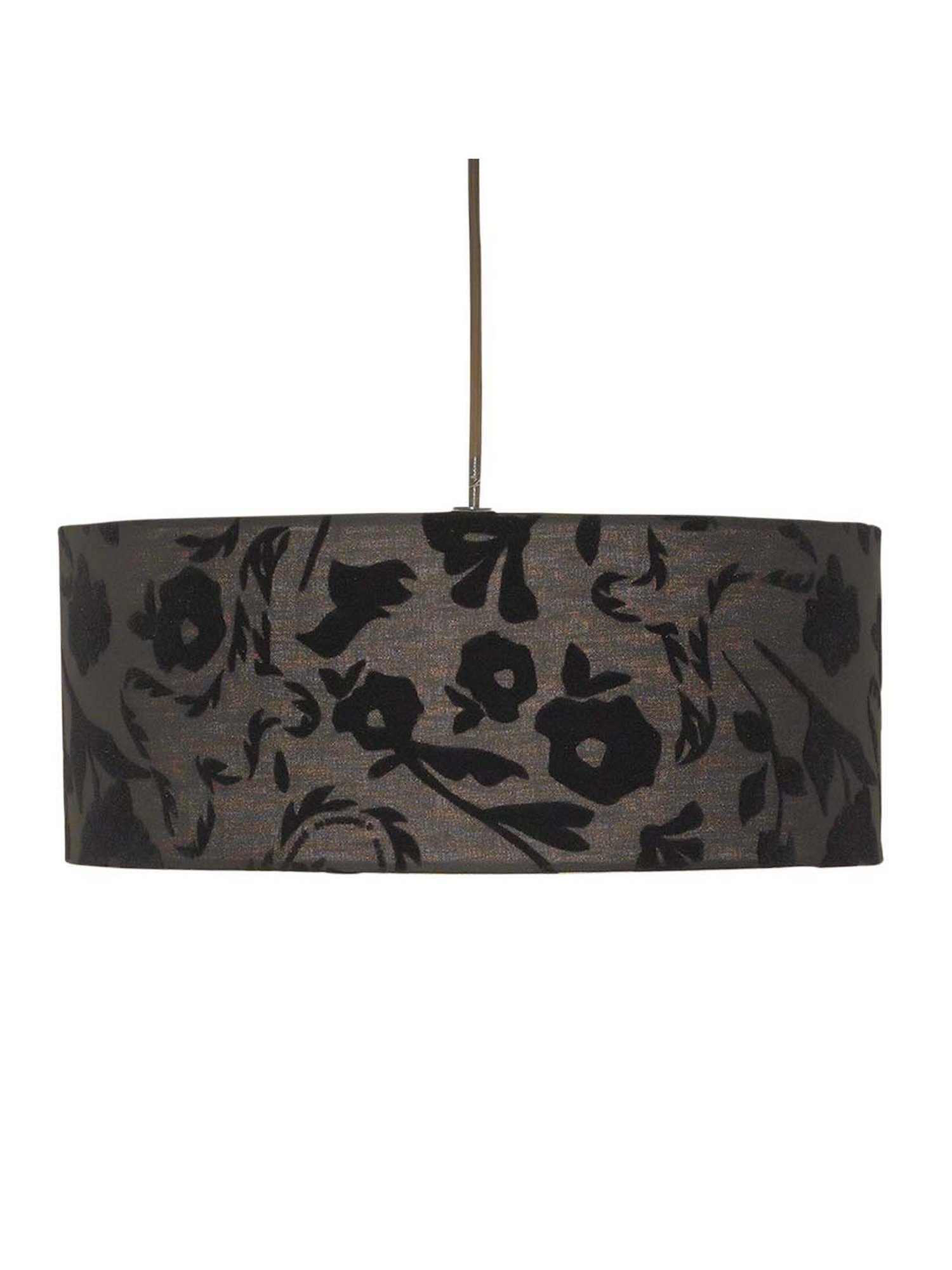 Kapoor E Illuminations Black Velvet Printed Shade Pendant Light