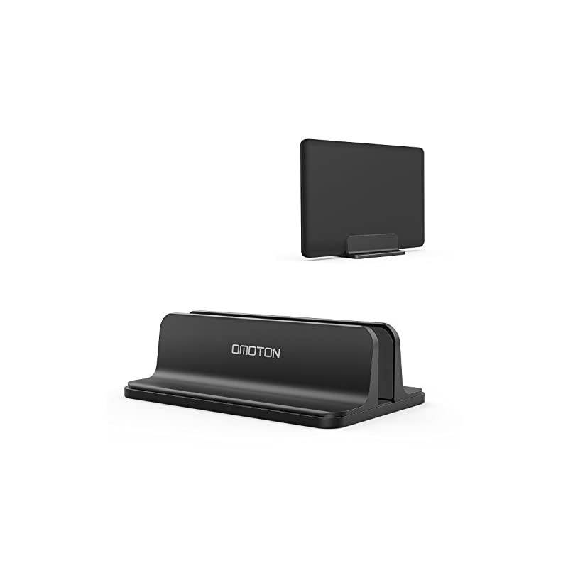 Vertical Laptop Stand Holder,  Desktop Aluminum MacBook Stand with Adjustable Dock Size, Fits All MacBook, Surface, Chromebook and Gaming Laptops (Up to 17.3 inches), Black