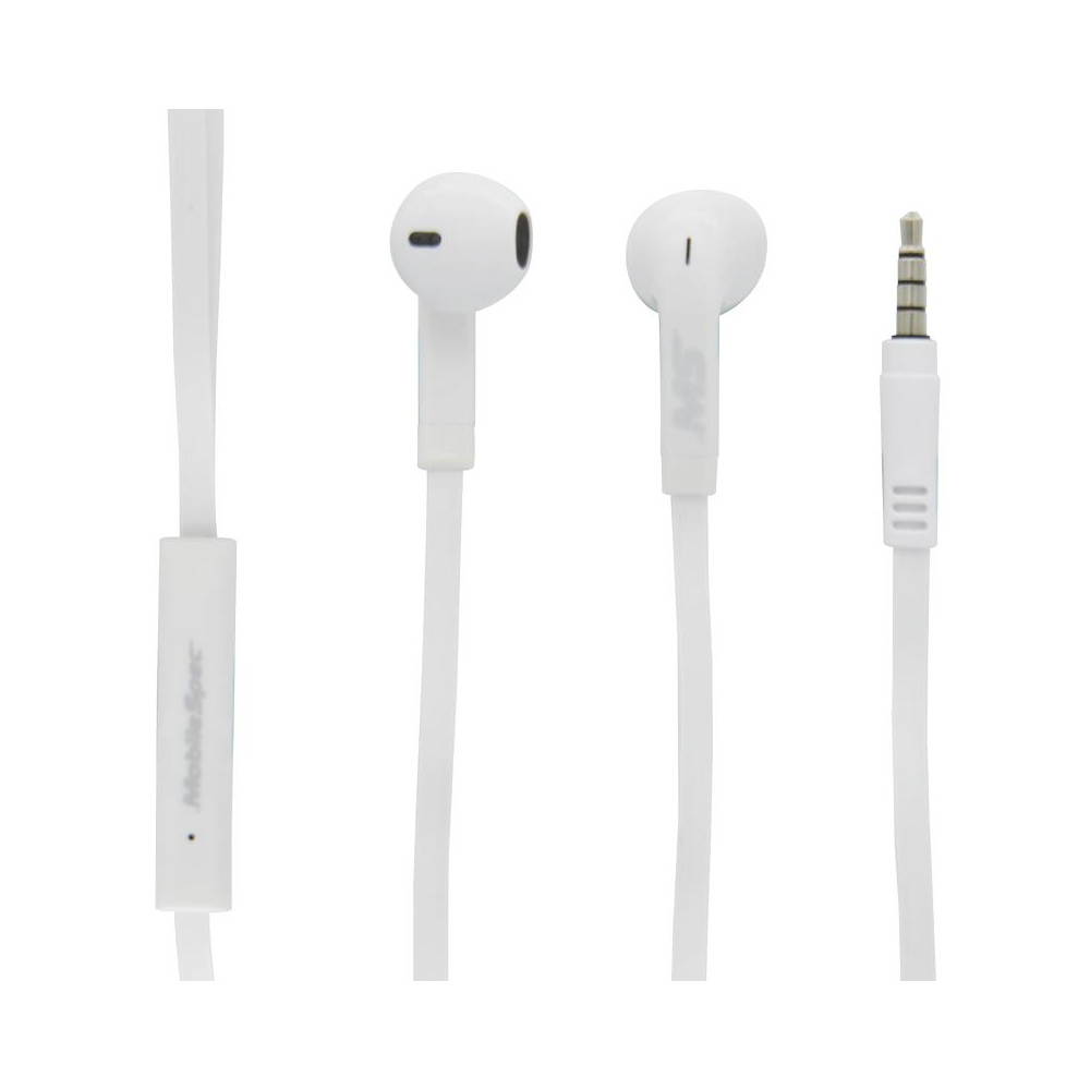 Mobilespec MBS10242 Stereo In-Ear Earbuds with In Line Mic - White