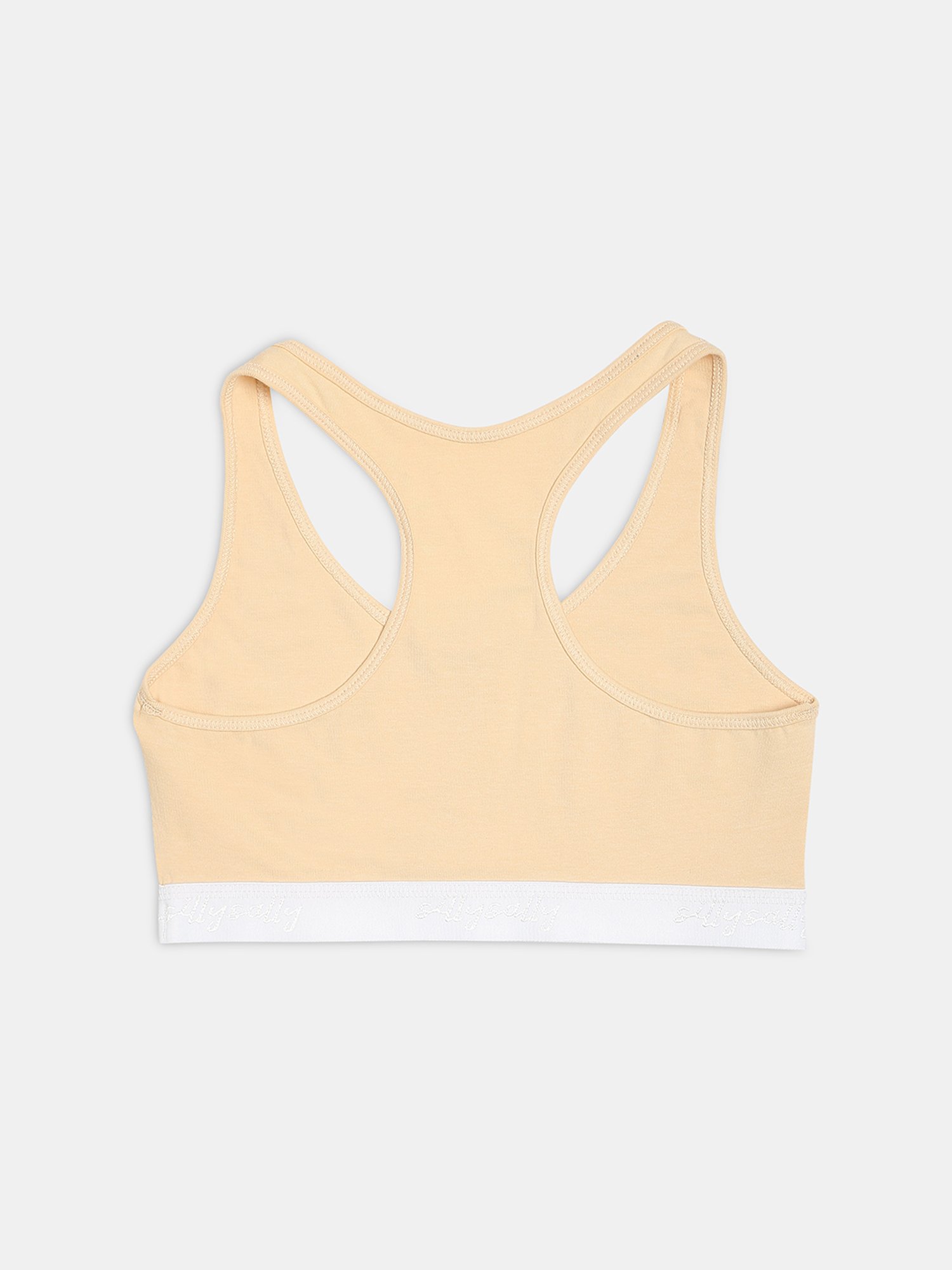 Sillysally Kids Solid Beige Bra (Pack Of 2)