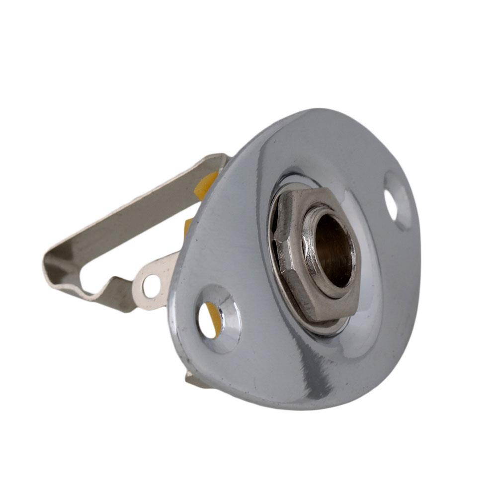 BQLZR 20 Pieces Oval Indented Electric Guitar Output Jack Plate Chrome