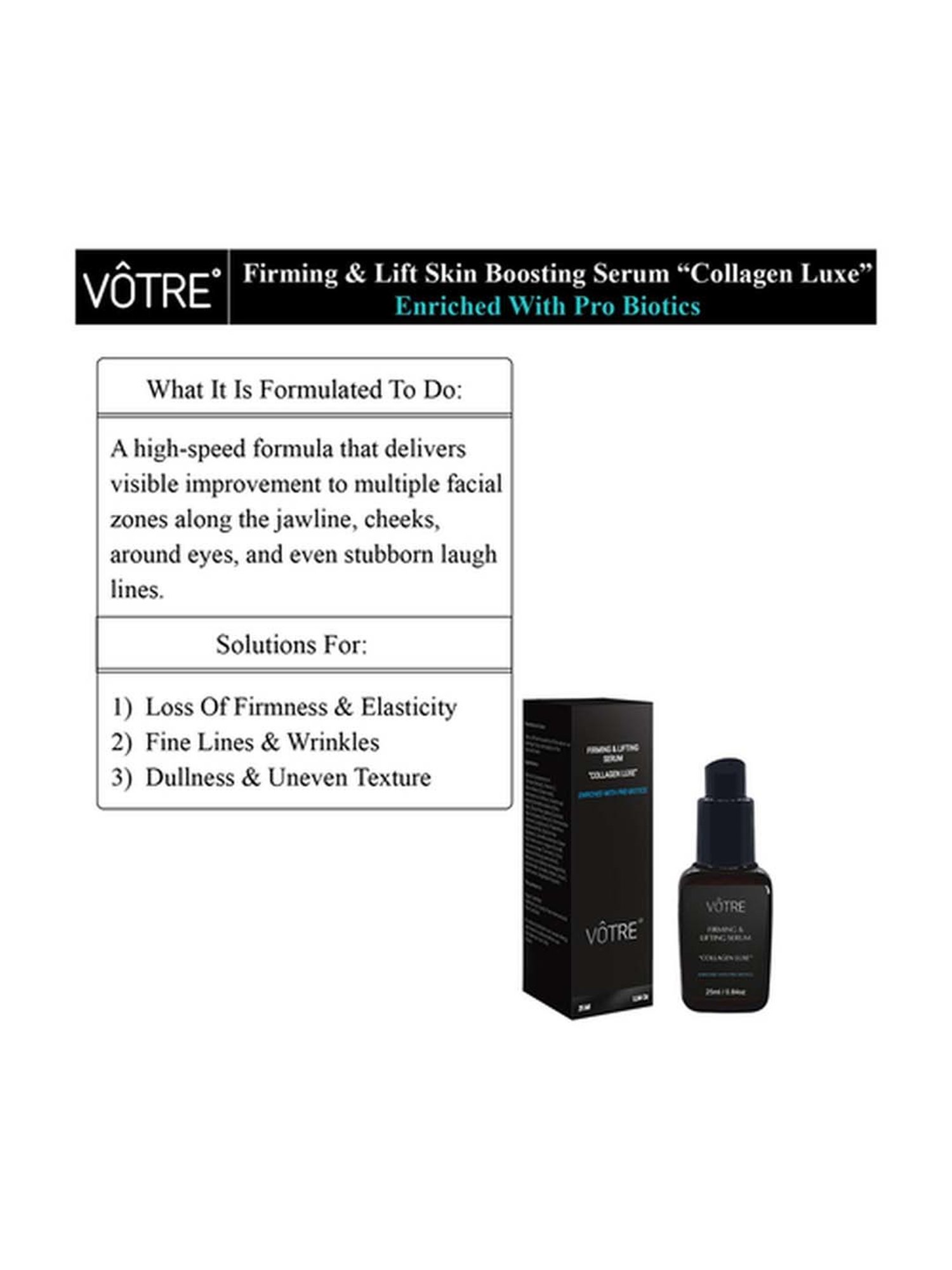 Votre Firming & Lifting Serum With Pro Biotics - 25 ml