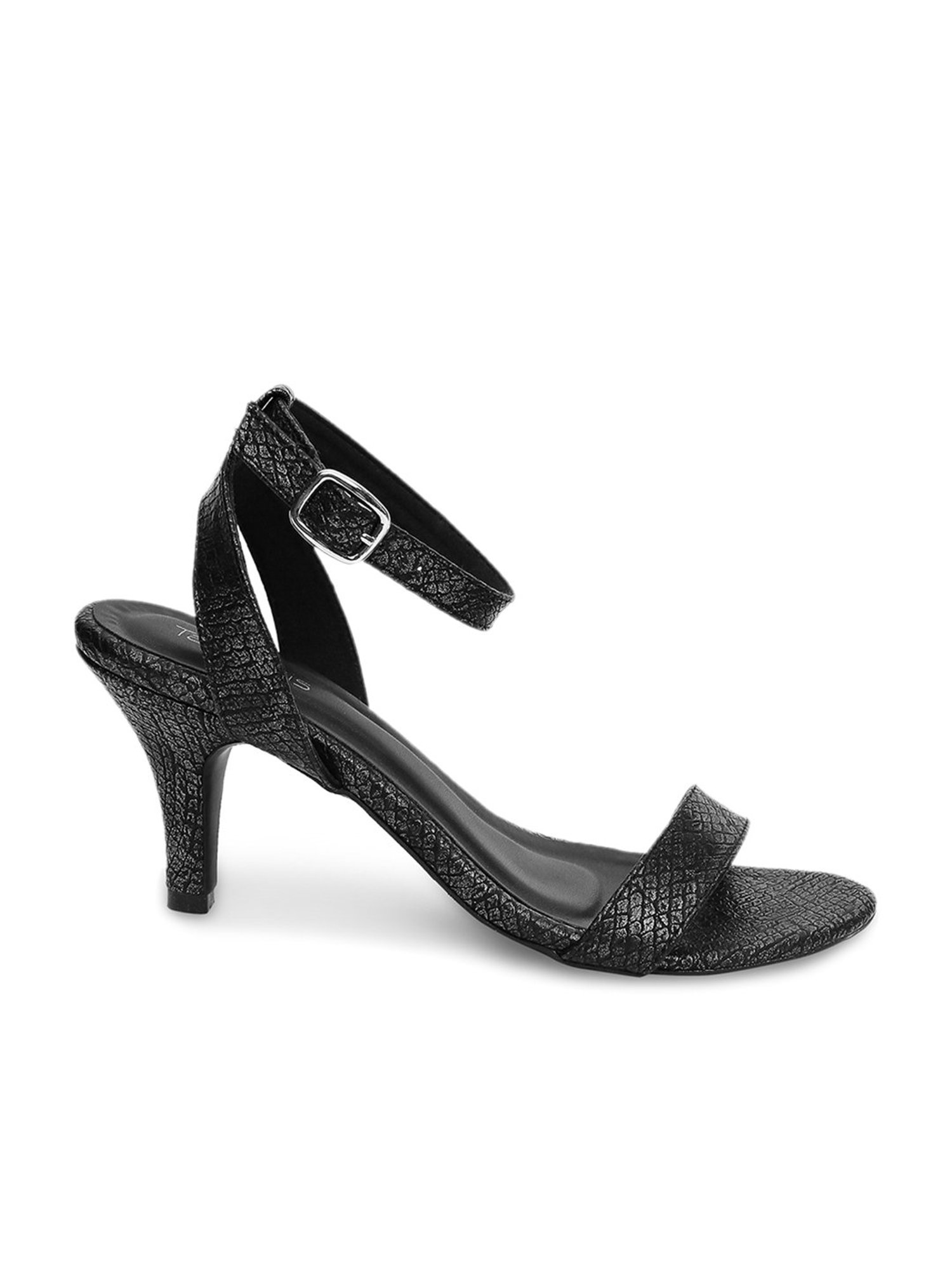 Tao Paris Flo Black Ankle Strap Stilettos