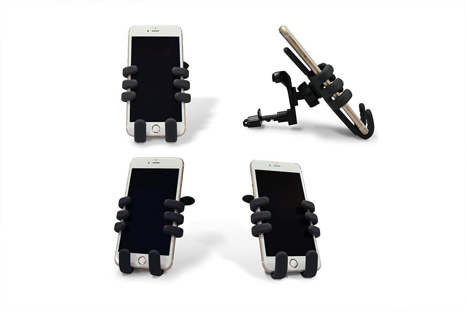 Steelcraft Car Phone Holder Mount Universal Cell Silicon Holder Car Cradle Black Fit for 5.5'' to 6.5" All Smartphones (Include Apple iPhone, Samsung, HTC, Huawei) and GPS Devices