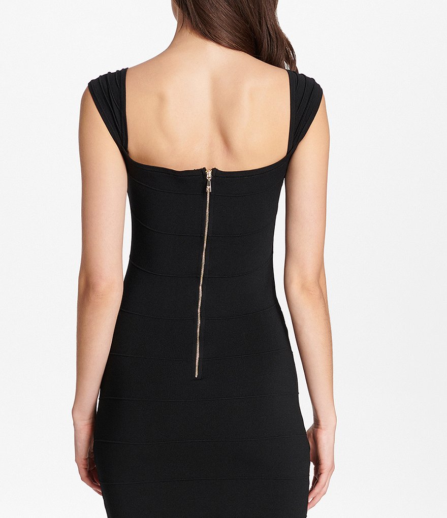 Laundry by Shelli Segal Ruffle Front Stretch Crepe Faux Wrap Dress