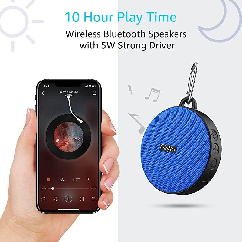 Bluetooth Bike Speaker with Detachable Bicycle Mount, IP65 Waterproof, Shockproof Dustproof for Outdoor Riding, Bluetooth 5.0 HD Sound, 10H Playtime, Built-in Mic