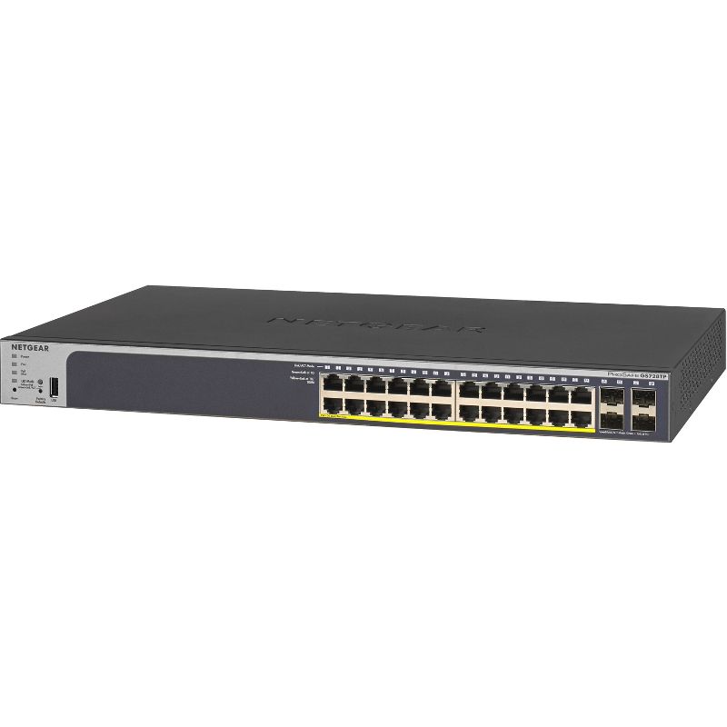 Netgear ProSafe GS728TP Ethernet Switch - 24 Ports - Manageable - 2 Layer Supported - Modular - Twisted Pair, Optical Fiber - Rack-mountable