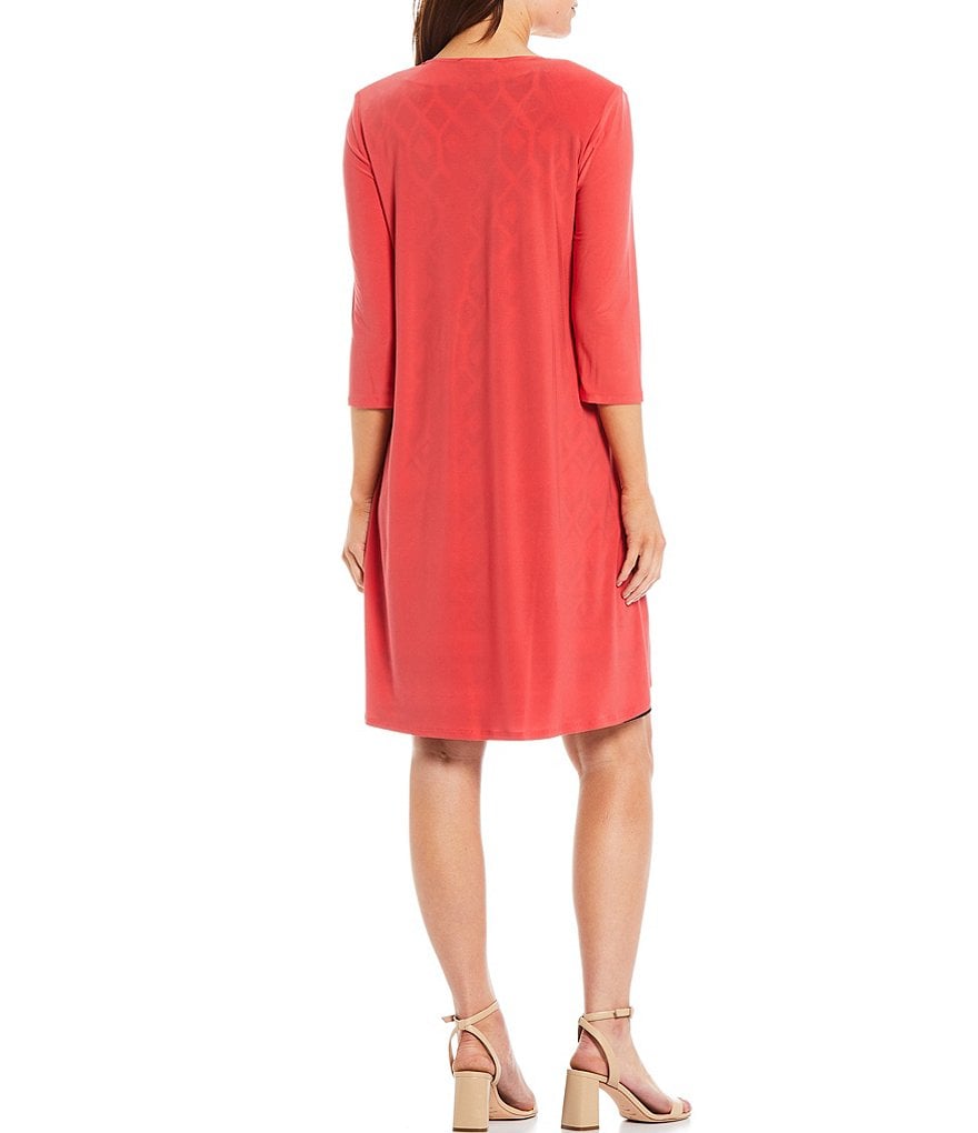 R & M Richards Geometric Jersey Knit 2 Piece Jacket Dress