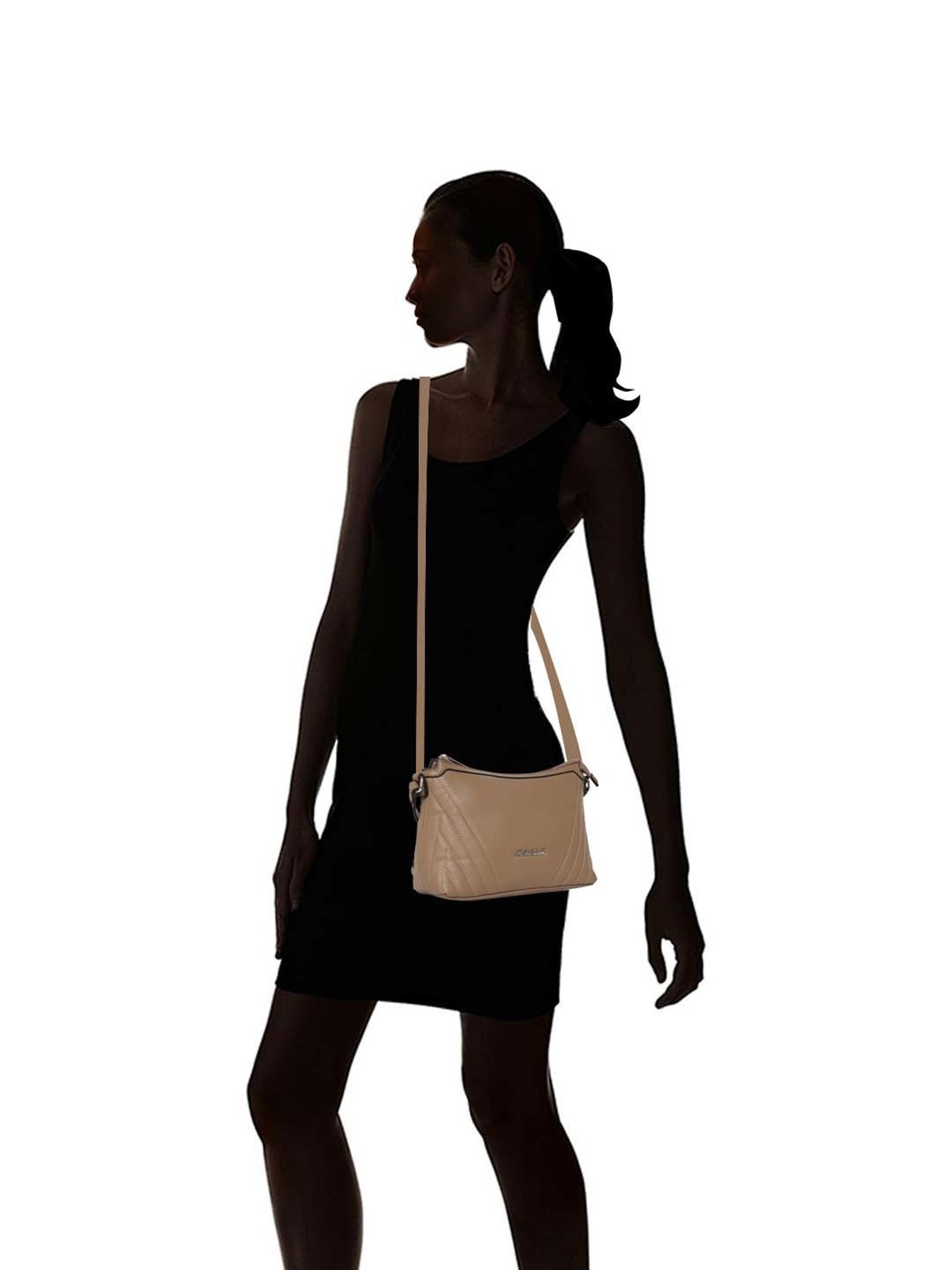 Marina Galanti Brown Quilted Medium Sling Handbag