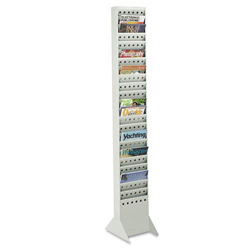 Safco Steel Magazine Rack 23 Compartments 10w x 4d x 65-1/2h Gray 4322GR