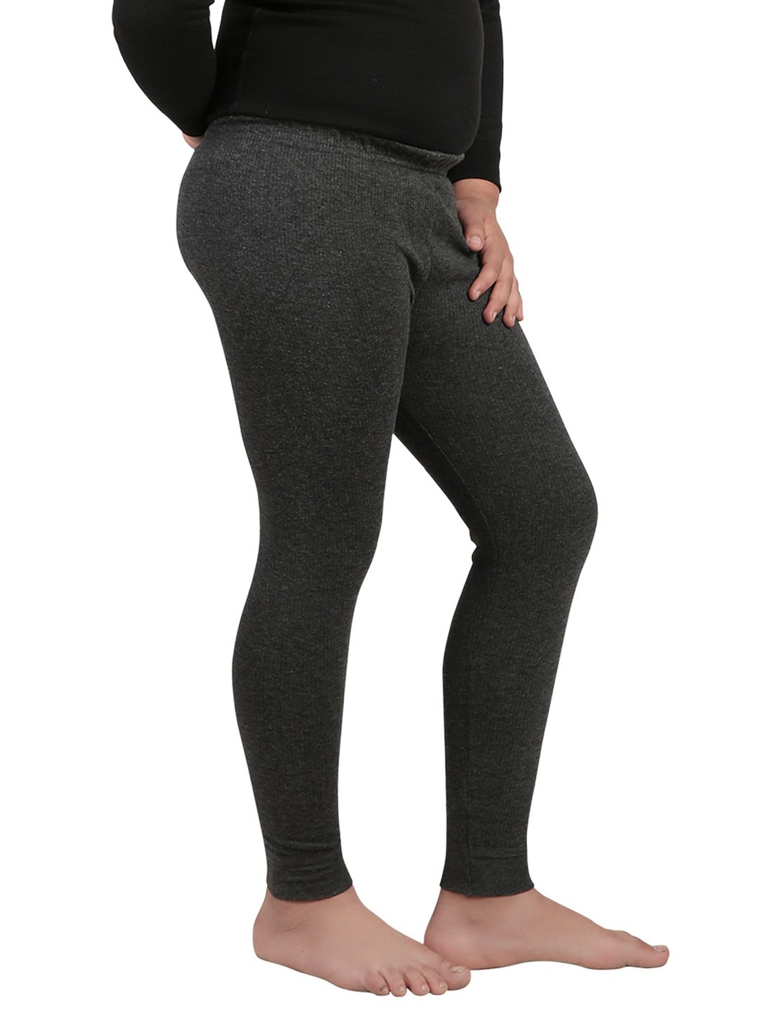 Dyca Kids Grey Melange Textured Thermal Pants (Pack Of 2)