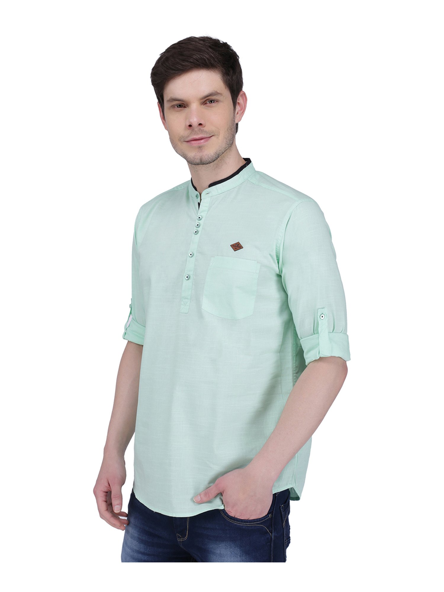 Kuons Avenue Turquise Mandarin Collar Kurta