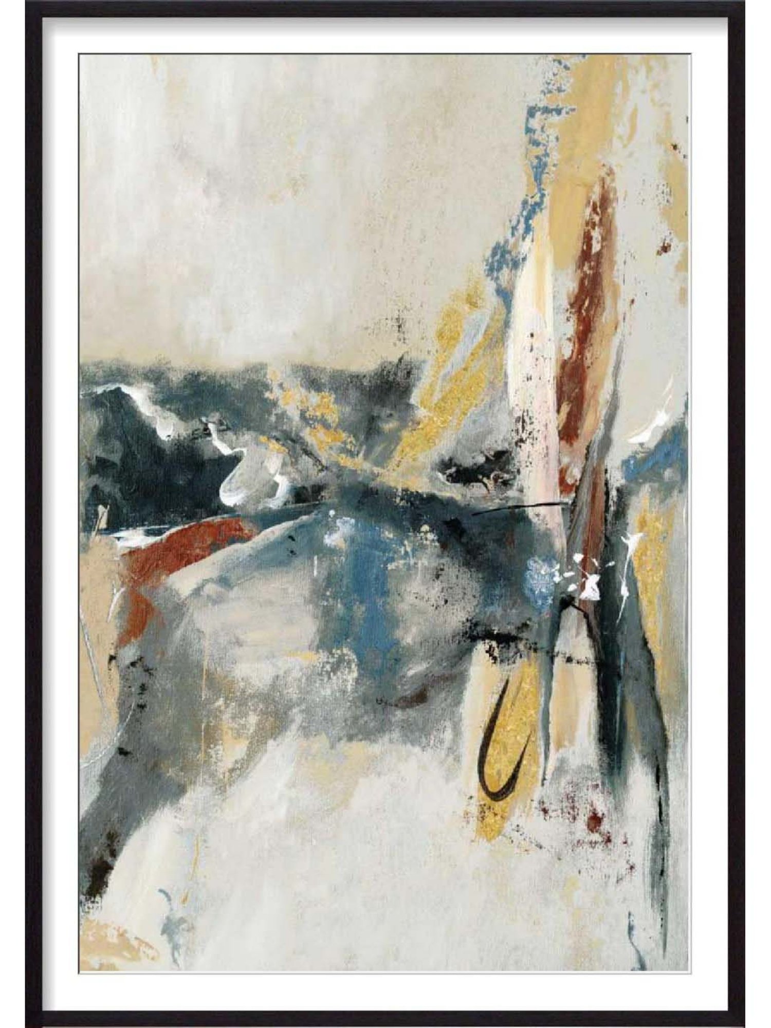 ARTE'VENUE Hold Fast Grey & Beige Paper Wall Arts - Set of 2 (13 X 18 inch Each)