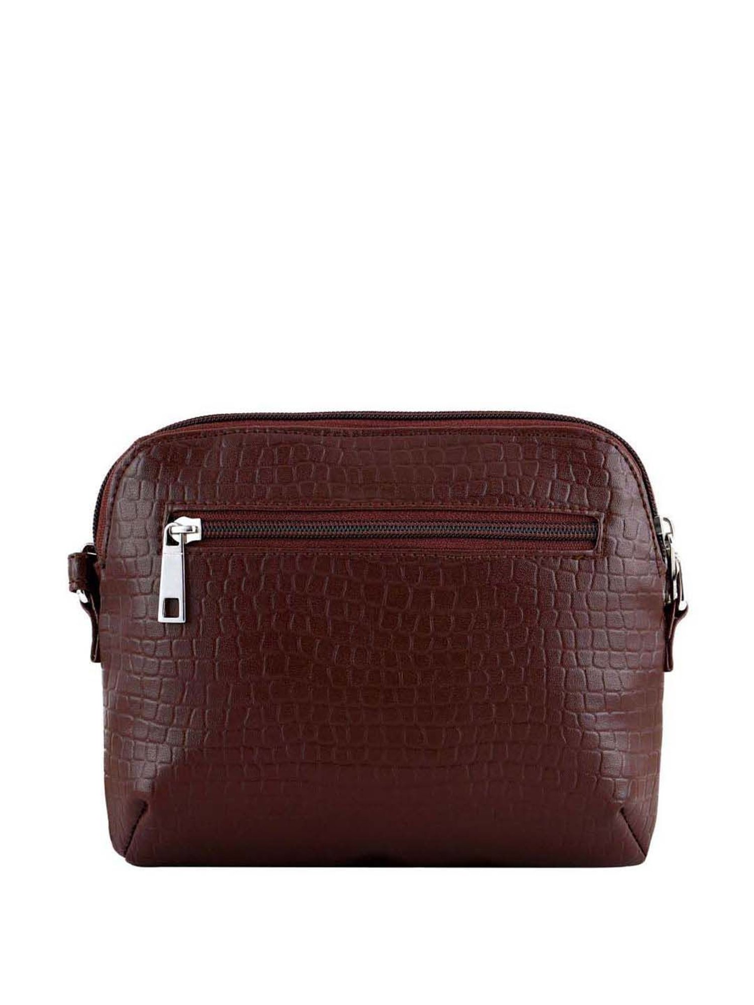 Toteteca Brown Textured Medium Sling Handbag