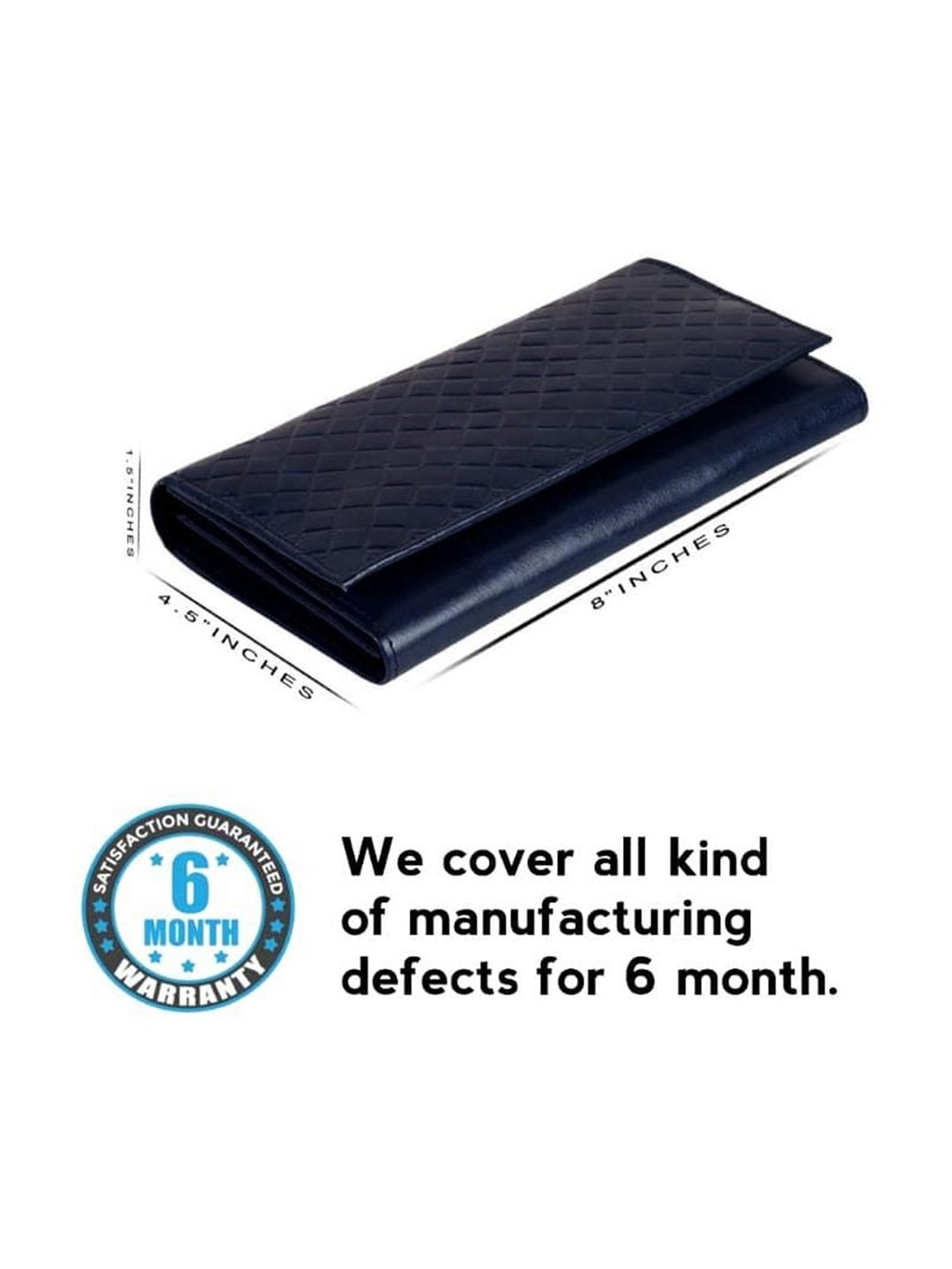 Abeeza Blue Textured Leather Large Clutch