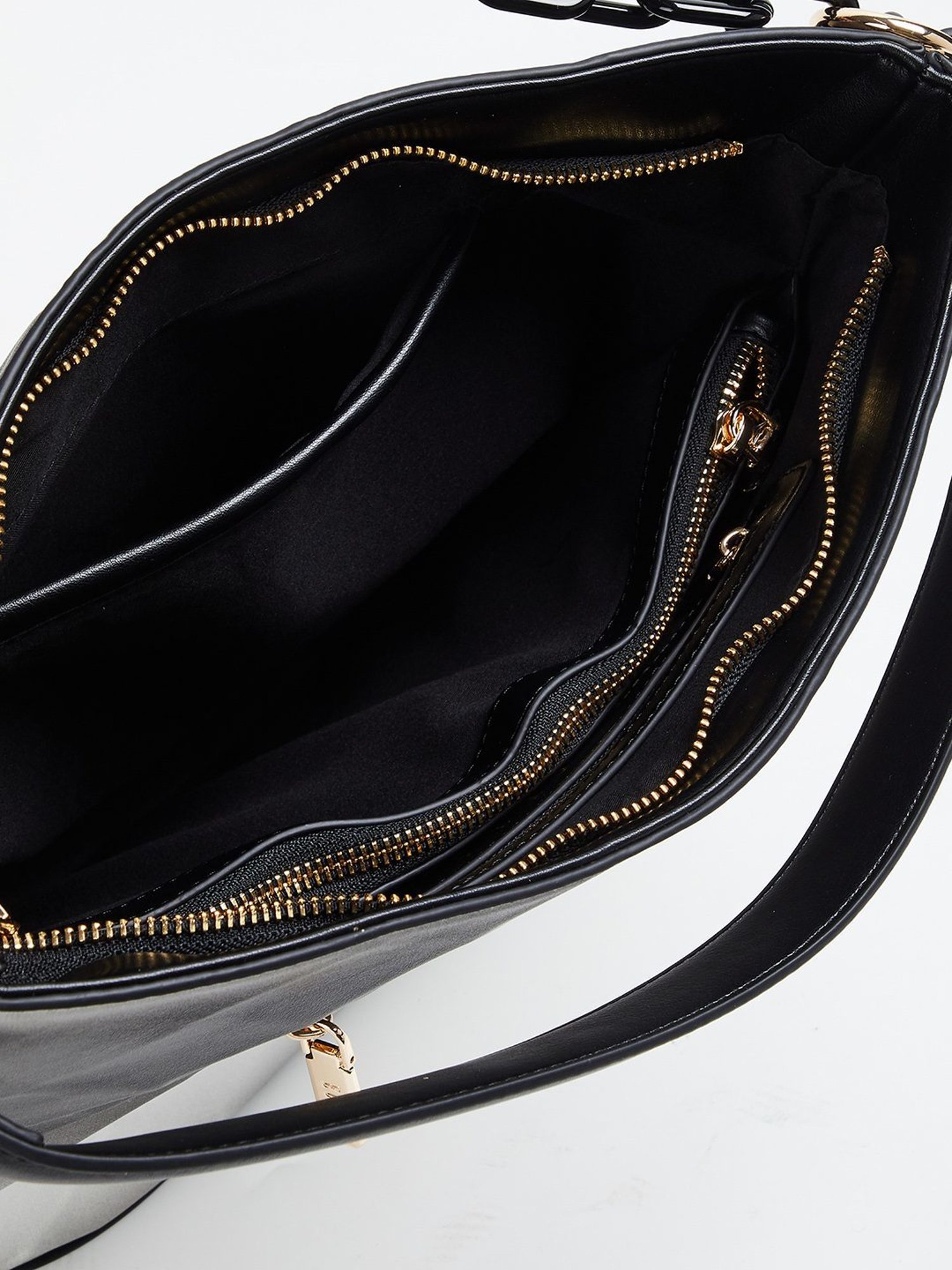 Elle Black Textured Hobo Bag