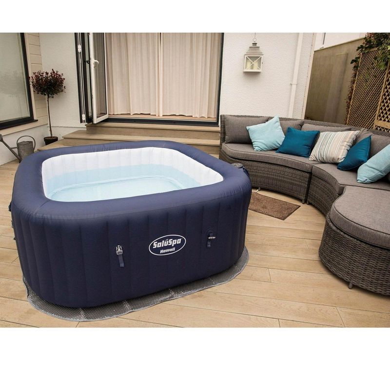 Bestway SaluSpa Hawaii 6-Person Inflatable Spa Hot Tub with Qualco Chemical Kit