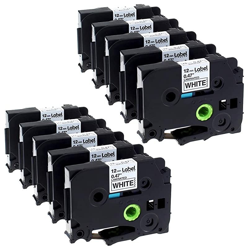 Compatible Labels Replacement for Brother TZe-231 TZ-231 P-Touch Maker Tape 12mm 0.47 Inch Laminated White for PT-D210 PT-H110 PT-D400 PT-D600 PT-1290 PT-1280 PT-H100, 10 Pack