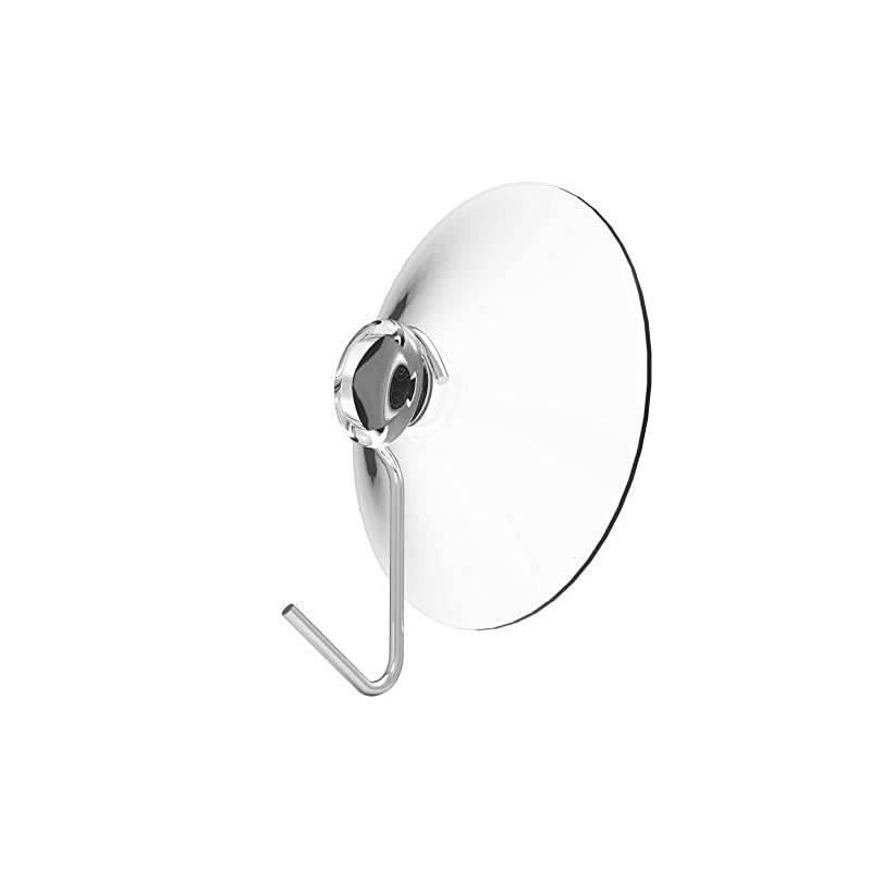 Cup Hooks, Set of 6, 2" Clear Heavy Duty Cups W/ Stainless Hook, Best for Shower, Bathroom, Kitchen, & Windows - Super Strong Pads Makes Them Perfect for Outdoor Use On Wreaths & Bird Feeders