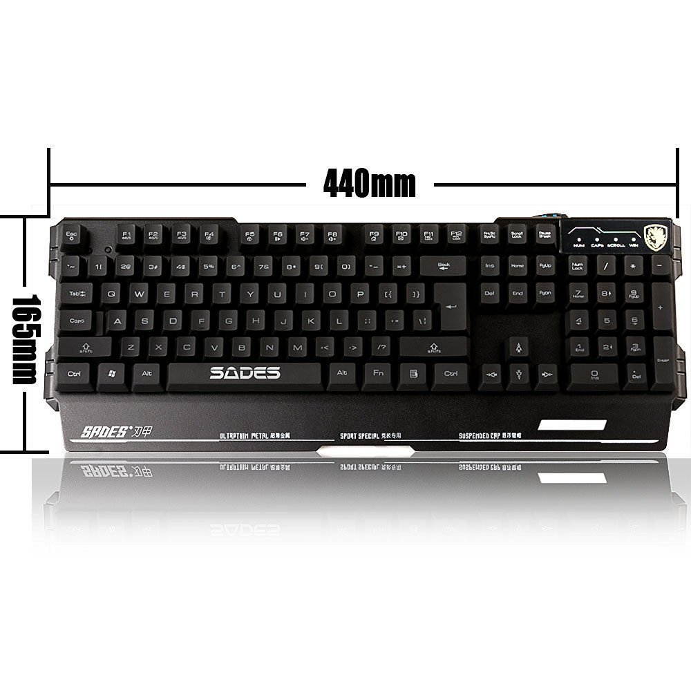 MK1 PC Mechanical Gaming Keyboards - Red LED Backlit Mechanical Keyboard - USB Mechanical Computer Keyboard Wired Blue Switches for MAC/PC Gamers(Black)