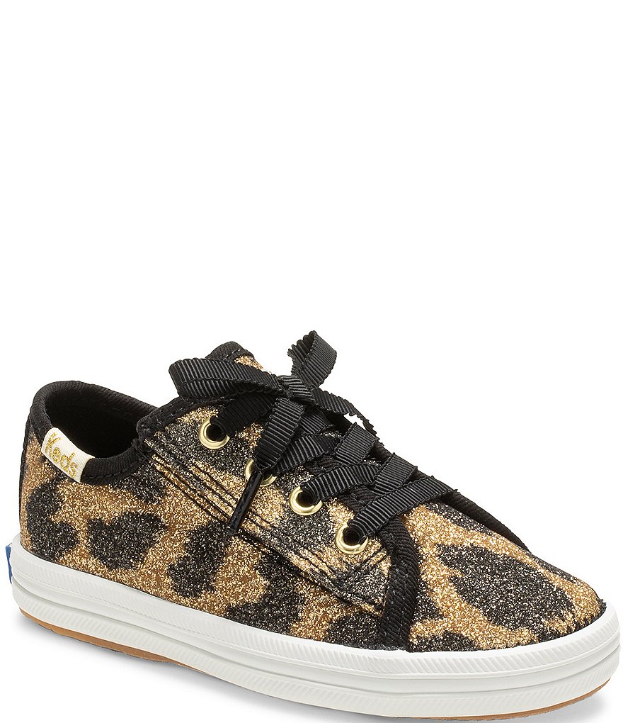 Keds for kate spade new york Girls' Kickstart Jr Leopard Print Glitter Sneakers (Toddler)