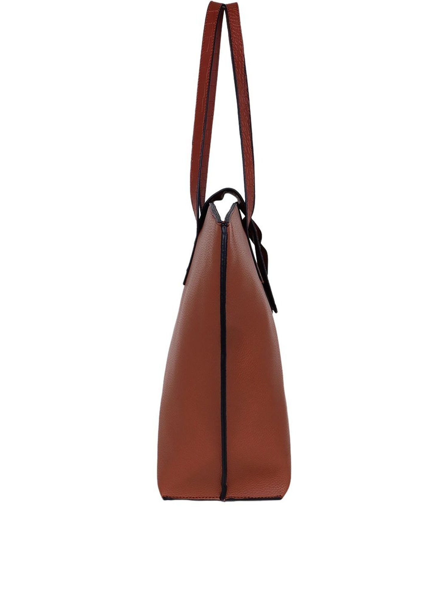 Carlton London Tan Textured Large Tote Handbag