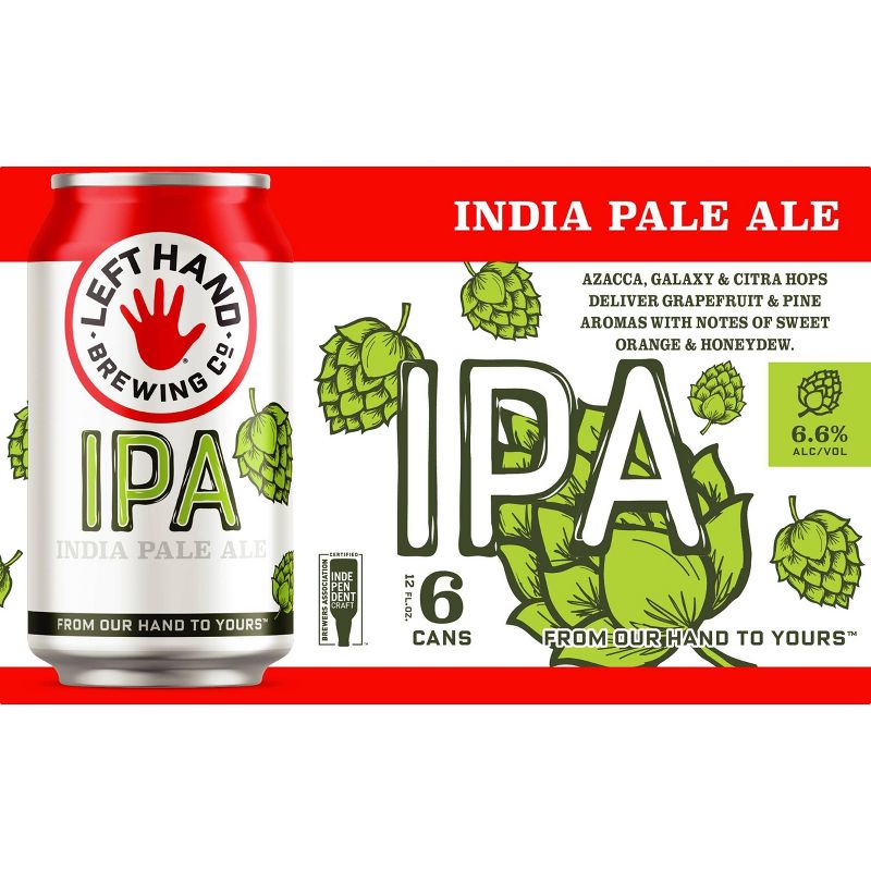 Left Hand IPA Beer - 6pk/12 fl oz Cans