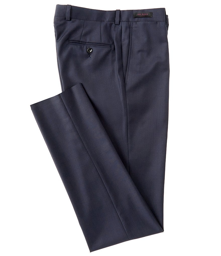 Hart Schaffner Marx Plaid Flat-Front Trouser Pants