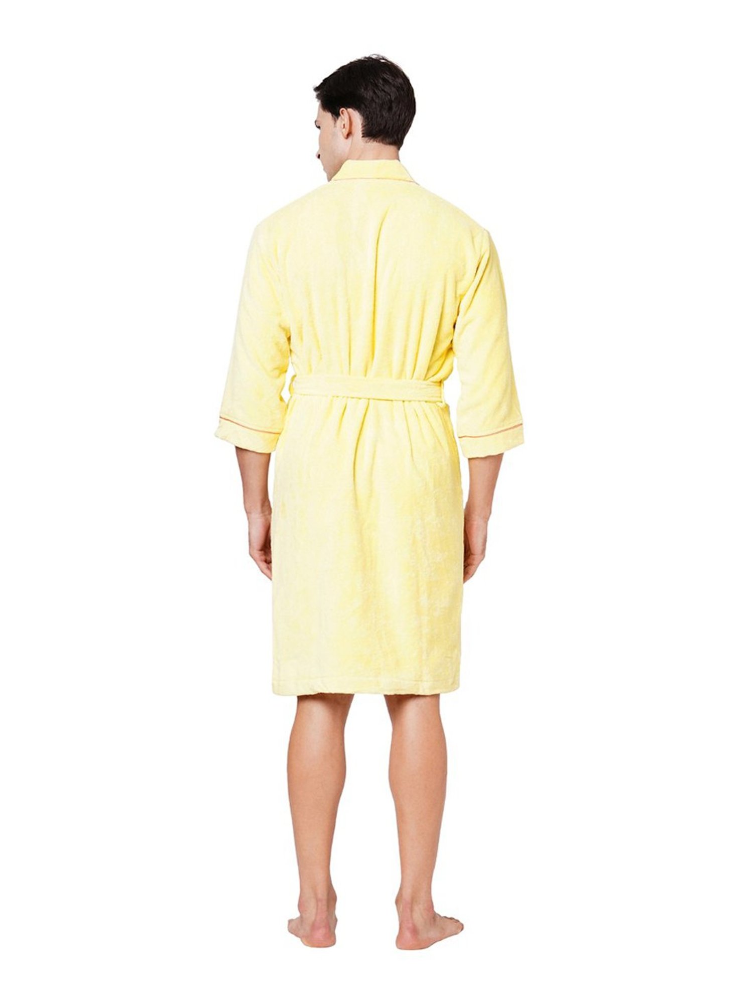 Spaces Exotica Yellow 380 GSM Cotton Bath Robe (M)